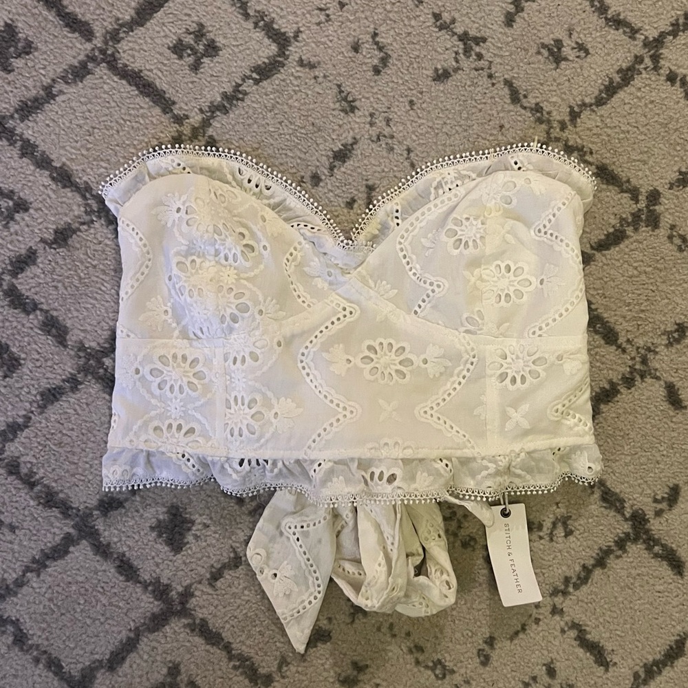 White Eyelet Top
